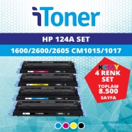 İTONER TMP-124A-SET HP Q6000A/Q6001A/Q6002A/Q6003A 8500 Sayfa 4 RENK ( MAVİ,S...