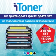 İTONER TMP-6470-6471-6472-6473-SET HP Q6470A/Q6471A(Q7581A)/Q6472A(Q7582A)/Q6...