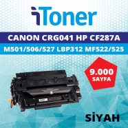 İTONER TMP-CRG041 CANON CRG041/CF287A 9000 Sayfa SİYAH MUADIL Lazer Yazıcılar...