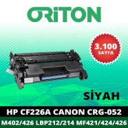 ORİTON TME-CF226A HP CRG-052/CF226A 3100 Sayfa SİYAH MUADIL Lazer Yazıcılar /...