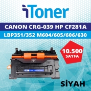 İTONER TMP-039 CANON CRG-039/CF281A 10500 Sayfa SİYAH MUADIL Lazer Yazıcılar ...