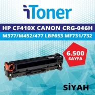 İTONER TMP-CF410X CANON CRG-046H/CF410X 6500 Sayfa SİYAH MUADIL Lazer Yazıcıl...