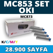 KOPYA COPIA YM-MC853-SET OKI MC853/MC873 KCMY 28900 Sayfa SİYAH MUADIL Lazer ...