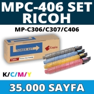KOPYA COPIA YM-MPC-406-SET RICOH MP-C306/C307/C406 35000 Sayfa 4 RENK ( MAVİ,...