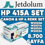 JETDOLUM JET-415A-TAKIM CANON W2030A/W2031A/W2032A/W2033A/415A KCMY 8700 Sayf...
