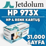 JETDOLUM JET-973X-TAKIM HP PageWide 973X KCMY 31000 4 RENK ( MAVİ,SİYAH,SARI,...