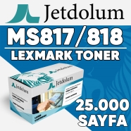 JETDOLUM JET-MS817 LEXMARK MS817/MS818 25000 Sayfa SİYAH MUADIL Lazer Yazıcıl...