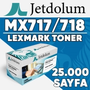 JETDOLUM JET-MX717 LEXMARK MX717/MX718 25000 Sayfa SİYAH MUADIL Lazer Yazıcıl...