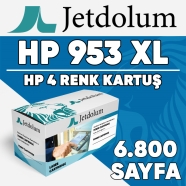 JETDOLUM JET-953XL-TAKIM HP 953XL KCMY 6800 4 RENK ( MAVİ,SİYAH,SARI,KIRMIZI ...