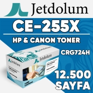 JETDOLUM JET-CRG724H CANON CE255X/CRG-724H 12500 Sayfa SİYAH MUADIL Lazer Yaz...