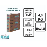 KARSTONE DİSPENSER ( KS5030 ) 12'li Z KATLAMALI TABAKA 40 g/m² ÇİFT KAT Tabak...