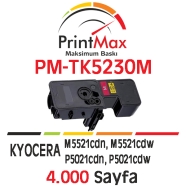 PRINTMAX PM-TK5230M PM-TK5230M 4000 Sayfa KIRMIZI (MAGENTA) MUADIL Lazer Yazı...
