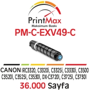PRINTMAX PM-C-EXV49-C PM-C-EXV49-C 36000 Sayfa MAVİ (CYAN) MUADIL Lazer Yazıc...
