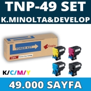 KOPYA COPIA YM-TNP49-SET KONICA MINOLTA & DEVELOP TNP-49 KCMY 49000 Sayfa 4 R...