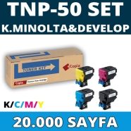 KOPYA COPIA YM-TNP50-SET KONICA MINOLTA & DEVELOP TNP-50 KCMY 20000 Sayfa 4 R...
