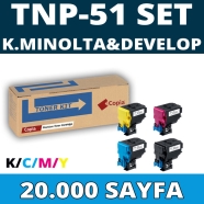 KOPYA COPIA YM-TNP51-SET KONICA MINOLTA & DEVELOP TNP-51 KCMY 20000 Sayfa 4 R...