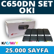 KOPYA COPIA YM-C650DN-SET OKI C650DN KCMY 25000 Sayfa 4 RENK ( MAVİ,SİYAH,SAR...