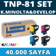 KOPYA COPIA YM-TNP81-SET KONICA MINOLTA & DEVELOP TNP-81 KCMY 40000 Sayfa 4 R...