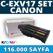 KOPYA COPIA YM-C-EXV17-SET CANON C-EXV17 KCMY 116000 Sayfa 4 RENK ( MAVİ,SİYA...