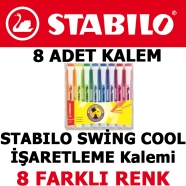 STABILO 275/8 Swing cool -8'li set işaretleme kalemi RENKLİ İşaretleme Kalemi