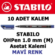 STABILO 843/41 OHPen 1.0 mm-Mavi Asetat Kalemi