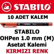 STABILO 843/40 OHPen 1.0 mm-Kırmızı Asetat Kalemi