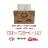 PAKLİSA LİSA-İÇTK3000 Mini Cimri 12'li İÇTEN ÇEKMELİ İÇİN RULO 30 g/m² ÇİFT K...