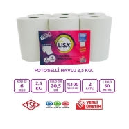 PAKLİSA LİSA-FH2500 FOTOSELLİ 6'lı FOTOSELLİ DİSPENSERLER İÇİN RULO 40 g/m² Ç...