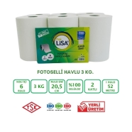 PAKLİSA LİSA-FH3000 FOTOSELLİ 6'lı FOTOSELLİ DİSPENSERLER İÇİN RULO 40 g/m² Ç...