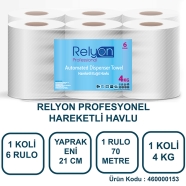 RELYON 460000153 PROFESSIONEAL FOTOSELLİ 6'lı RULO 41 g/m² ÇİFT KAT Kağıt Havlu