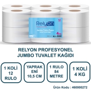 RELYON 460000272 PROFESSIONEAL JUMBO 12'li RULO 33 g/m² ÇİFT KAT Tuvalet Kağıdı