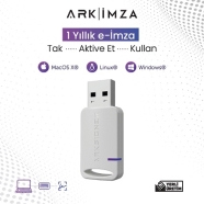 ARKSIGNER Akıllı Kart Okuyucu + Nitelikli Elektronik Sertifika (1 Yıllık) Ark...