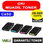 WEB TONER WT-OKİC650-SET WT-OKİC650-SET 28000 Sayfa 4 RENK ( MAVİ,SİYAH,SARI,...