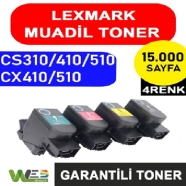 WEB TONER WT-CS310-SET WT-CS310-SET 15000 Sayfa 4 RENK ( MAVİ,SİYAH,SARI,KIRM...