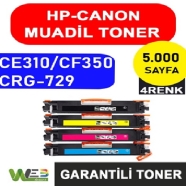 WEB TONER WT-CE310-SET WT-CE310-SET 5000 Sayfa 4 RENK ( MAVİ,SİYAH,SARI,KIRMI...