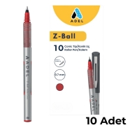 ADEL 2214000018000 0,3 mm M (Orta) Z-Ball Roller Konik 10 Adet KIRMIZI Renk R...