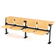 BÜROTİME NEO NEO-AMF-ML-4102-F ORTA MODÜL Dört Kişilik HAM YONGA LEVHA Amfi S...