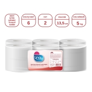 LİNAY 8684539683327 5 Kg Maxi İçten Çekmeli Tuvalet Kağıdı 6'lı İÇTEN ÇEKMELİ...