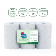 LİNAY 8684539683815 6 Kg Mini Jumbo Tuvalet Kağıdı 12 JUMBO RULO 34 g/m² ÇİFT...