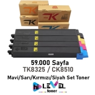 HİLEVEL TONER HT-TK8325-SET HT-TK8325-SET 59000 Sayfa 4 RENK ( MAVİ,SİYAH,SAR...
