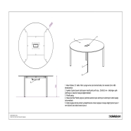 KOLEKSİYON PORTE PORTES0TMY160 1600 x 1600 x 740 mm Toplantı Masası