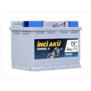 İNCİ ( 1014757 ) 12 V 72 Ah C20 FORMUL A TAURUS (ALÇAK KUTU) SULU Akü