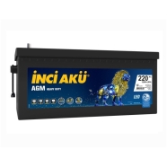 İNCİ ( 1014491 ) 12 V 220 Ah C20 Start-Stop AGM LEO SULU Akü