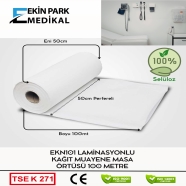 E EKİNPARK EKN101 Laminasyonlu (100 m) 12'li Kağıt Muayene Masası Örtüsü
