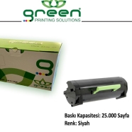 GREEN TOLEXMS521.K25 GREEN TOLEXMS521.K25 MUADİL SİYAH RENKLİ TONER 25000 Say...