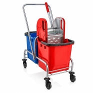 MASTERMOP MPM-TS-CK-KR Çelik Presli Krom İskeletli Kat Temizlik Arabası Kat T...