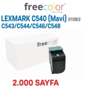 FREECOLOR C540C-HY-FRC LEXMARK C540 / C543 / C544 2000 Sayfa CYAN MUADIL Laze...