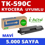 I-AICON C-TK590 C KYOCERA TK-590 5000 Sayfa CYAN MUADIL Lazer Yazıcılar / Fak...