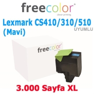 FREECOLOR CS410C-HY-FRC LEXMARK CS410 708HC 3000 Sayfa CYAN MUADIL Lazer Yazı...
