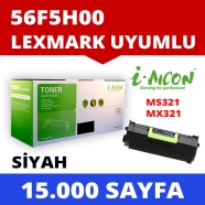 I-AICON C-LEX-56F5H00 LEXMARK 56F5H00 15000 Sayfa BLACK MUADIL Lazer Yazıcıla...